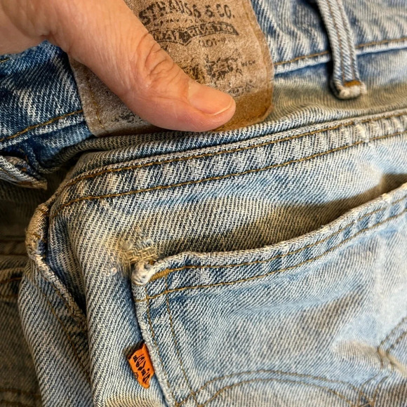 Vintage Levis 619 from  the 60's 70's distressed cut offs orange tab size 28/29 - Picture 5 of 9